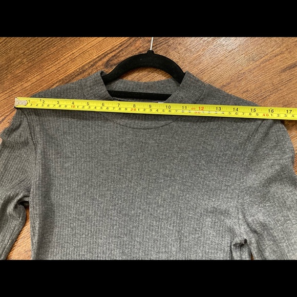 Grey Ribbed Maxi Dress With Slit - Picture 5 of 8